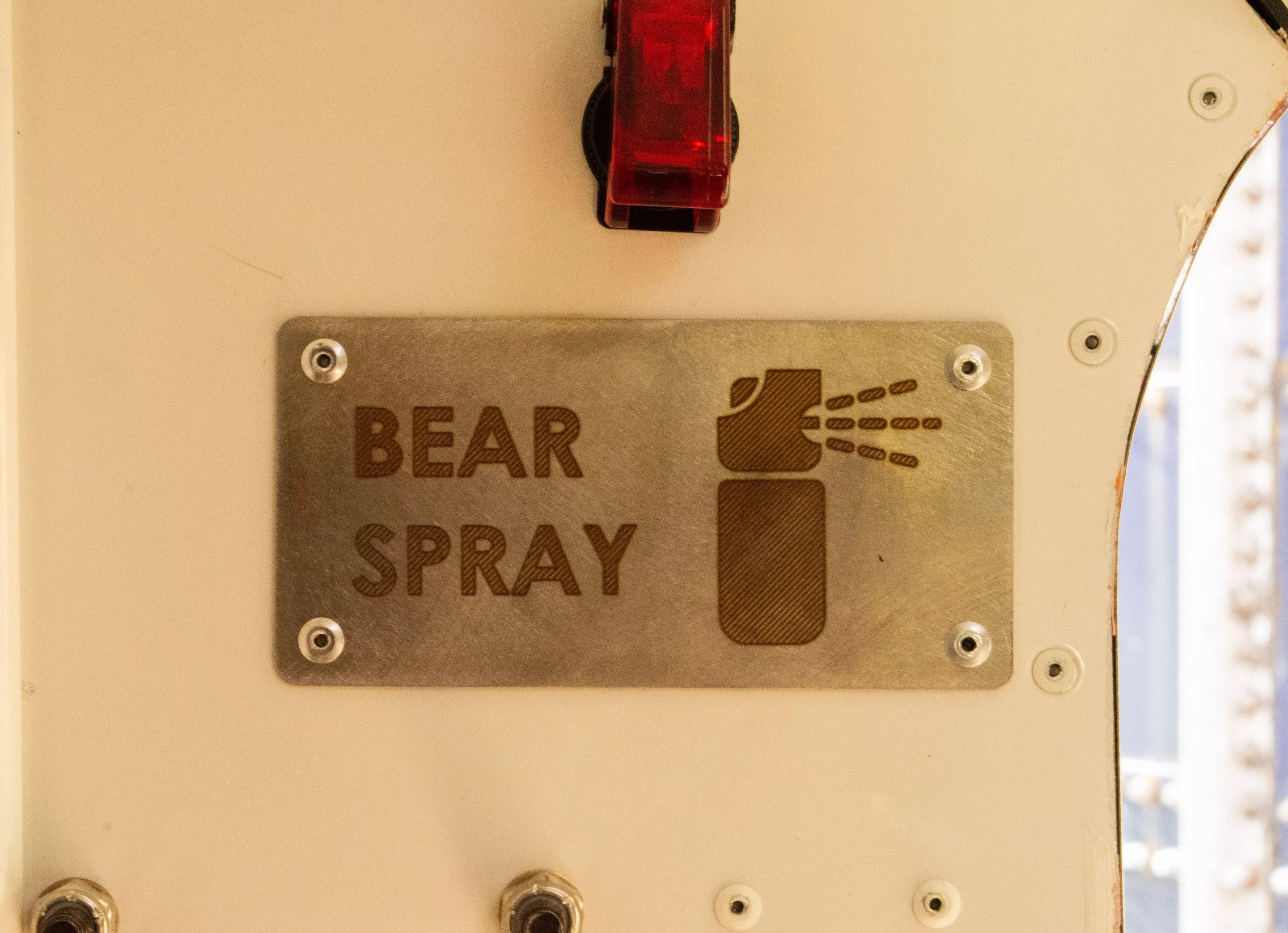 Flip the cover and hit the button, whether the threat is bears, some other kind of wildlife, or perhaps a human intruder