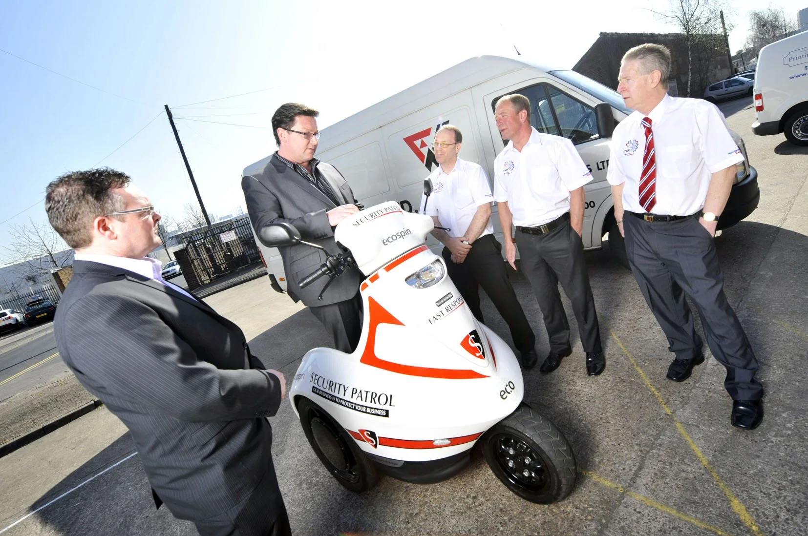 Ecospin's David and Paul Loomes with development partners Colin Greenwood, Andrew Watts and Steve Gaston from FW Cables and MAN