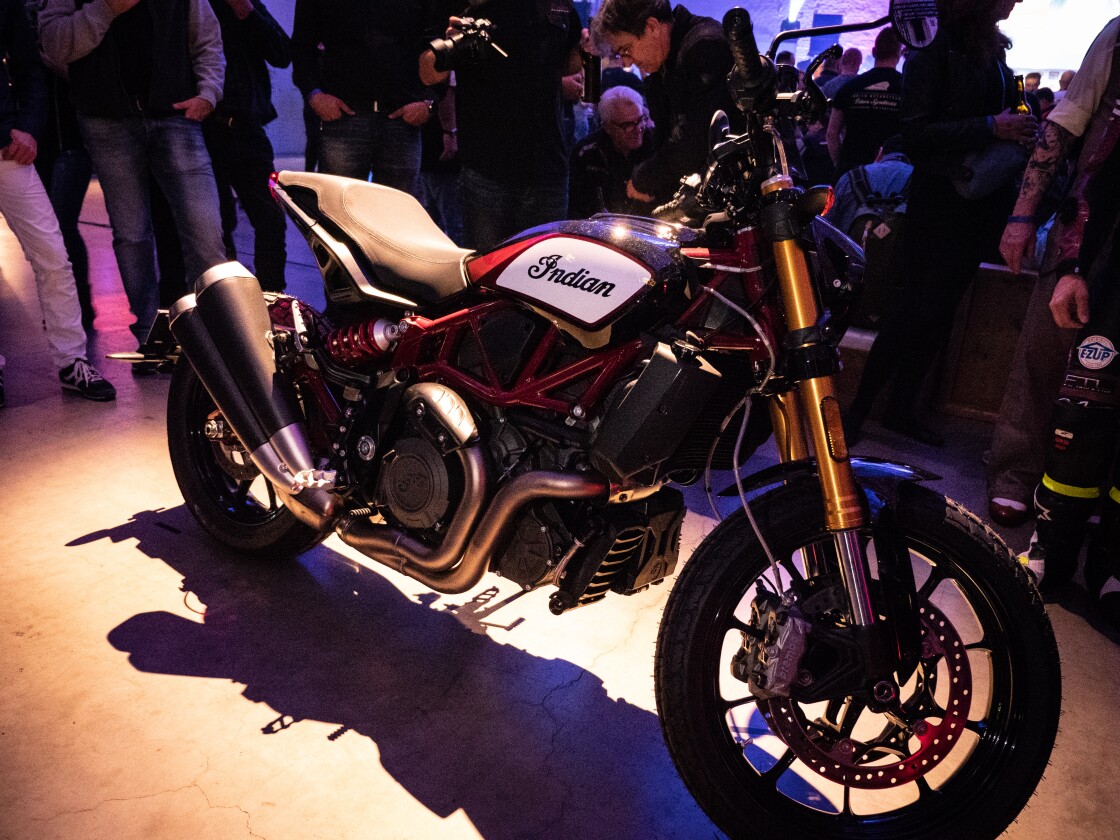 The FTR1200 at its launch party, adjacent to Intermot in Cologne, Germany