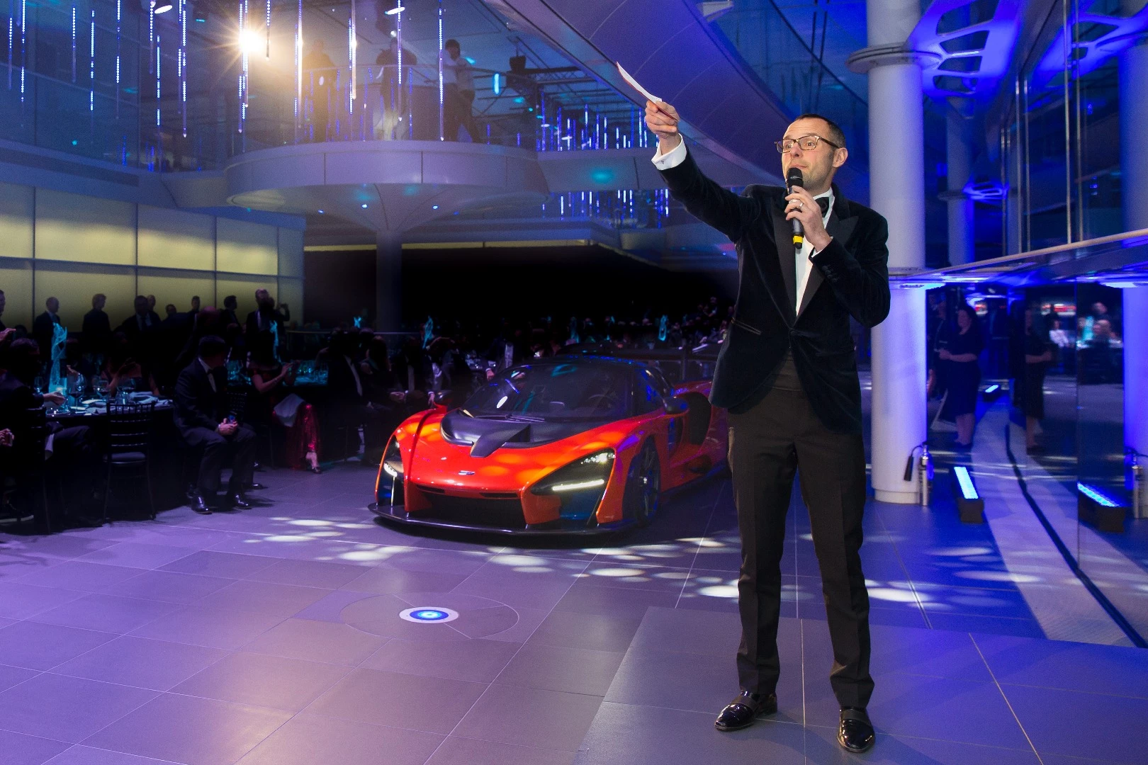Max Girardo in full flight during the auction of the McLaren Senna in London earlier this month. Girardo was for many years the front man for RM-Sotheby's, the world's largest prestige car auction house, but these days he runs his own shop in central London (which among other exotica has a 1965 Ford GT40 Roadster Prototype for sale at present) and does the occasional gig as compere at events such as this and Concorso d'Eleganza Villa d'Este. Girardo's high energy auction of the Senna can be seen here.
