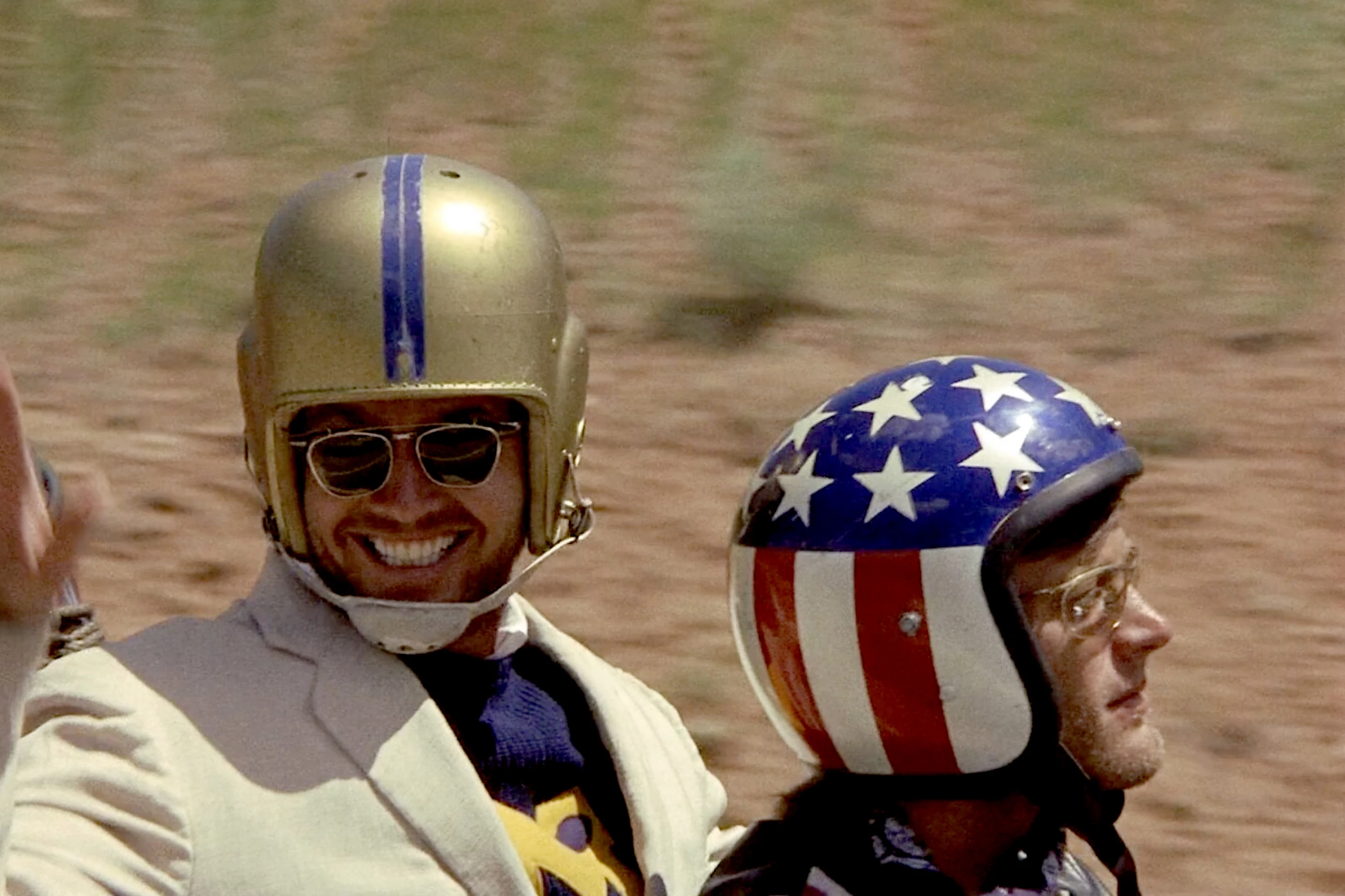 One of the iconic scenes from the 1969 "Easy Rider" movie, where Jack Nicholson makes his first appearance, has been screen-matched to marks on this helmet. The helmet is due to sell on 7 December 2024 and on 4 December 2024, it had not yet had a single bid. The minimum bid for the helmet is USD$20,000 (USD $25,000 with BP)