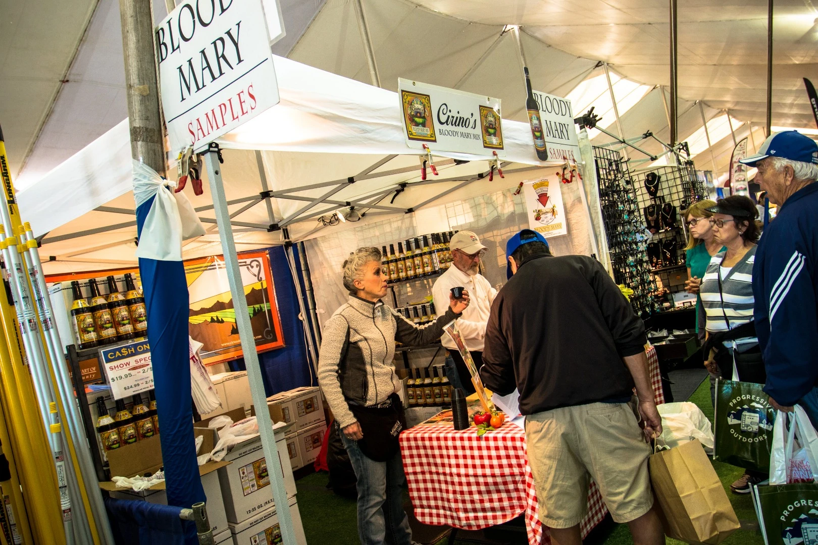 Everything from Bloody Mary mix to generators to adopting Sugar Gliders was available under the tent