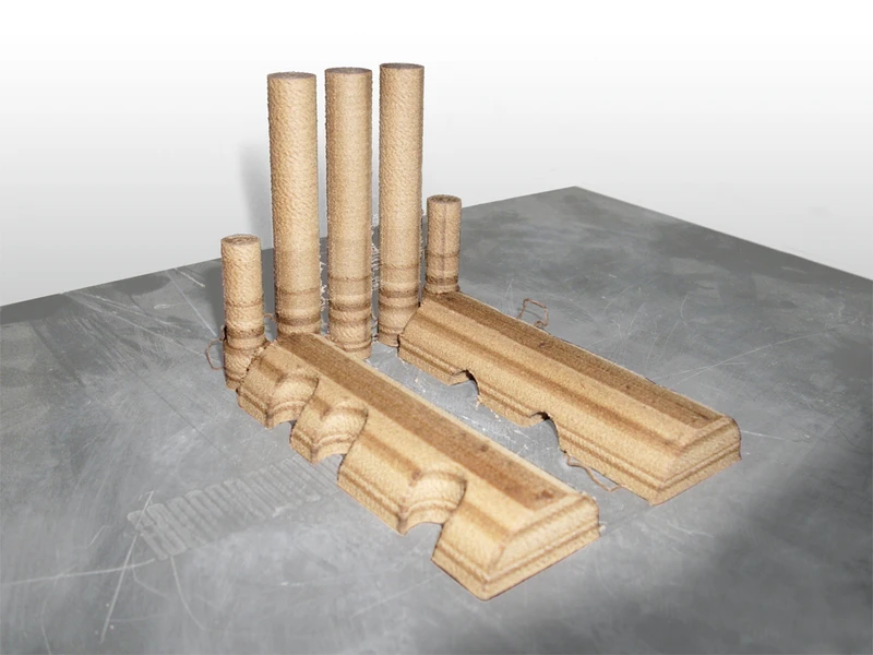 3D-printed objects created using LAYWOO-D3