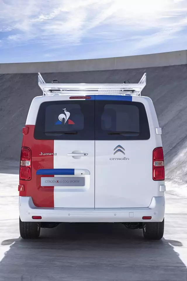 Both vans wear a blue, white and red look