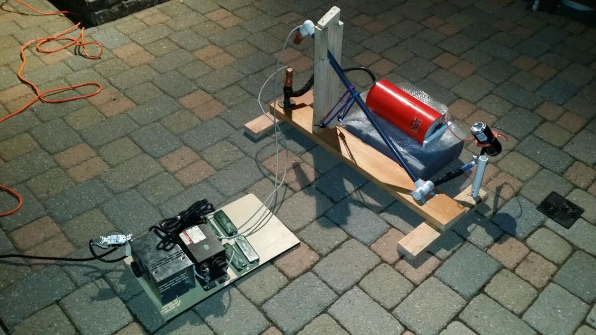 Luke's miniature scale electric can crusher.
