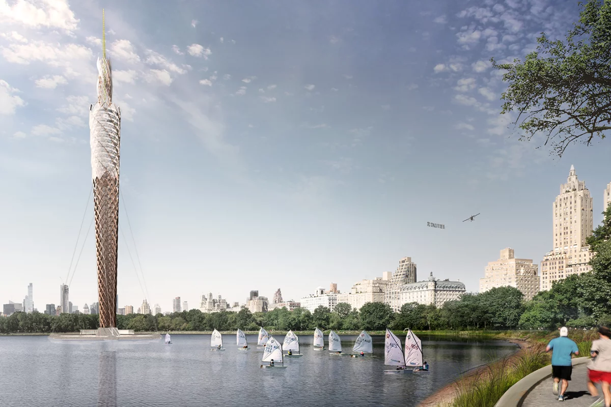 The Central Park Tower would rise to a height of 712 ft (217 m), making it the world's tallest timber tower