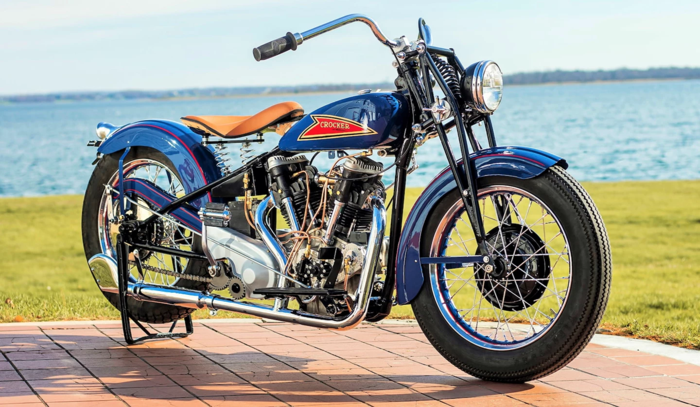 The 62ci Crocker Big Twin produced 55-60 hp. This beautiful example was bid to US$370,000 at Mecum's 2021 Las Vegas auction but the offer fell well short of expectations and the bid was passed in.