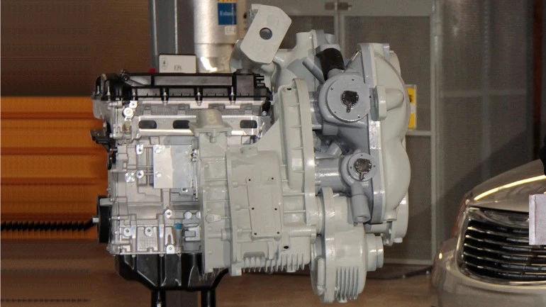 This is the first mock-up of the new hydraulic hybrid engine