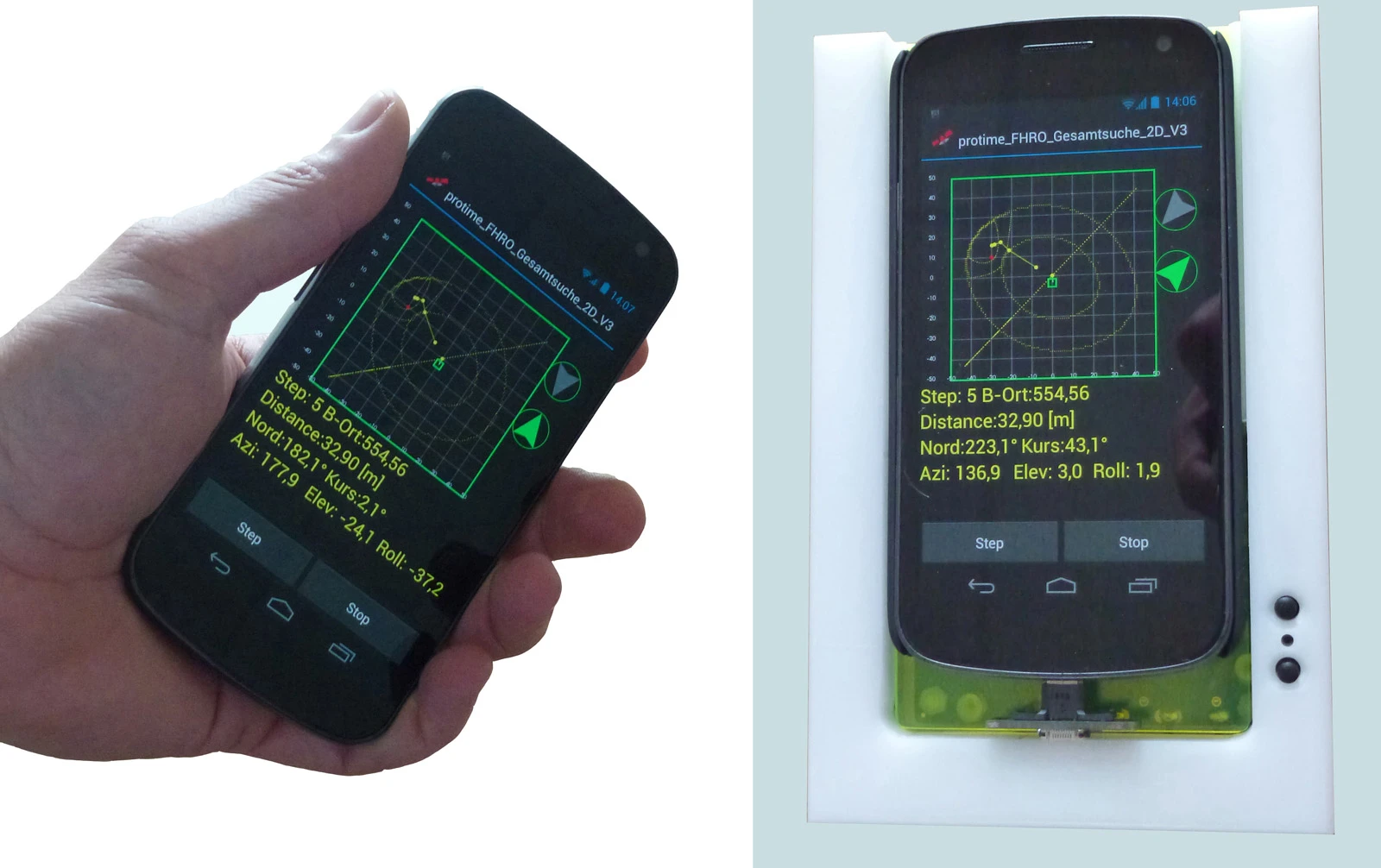 The Galileo-SmartLVS hardware (prototype pictured) coupled with the LawinenFon app transforms a smartphone into an avalanche transceiver (Photo: Fraunhofer IML)