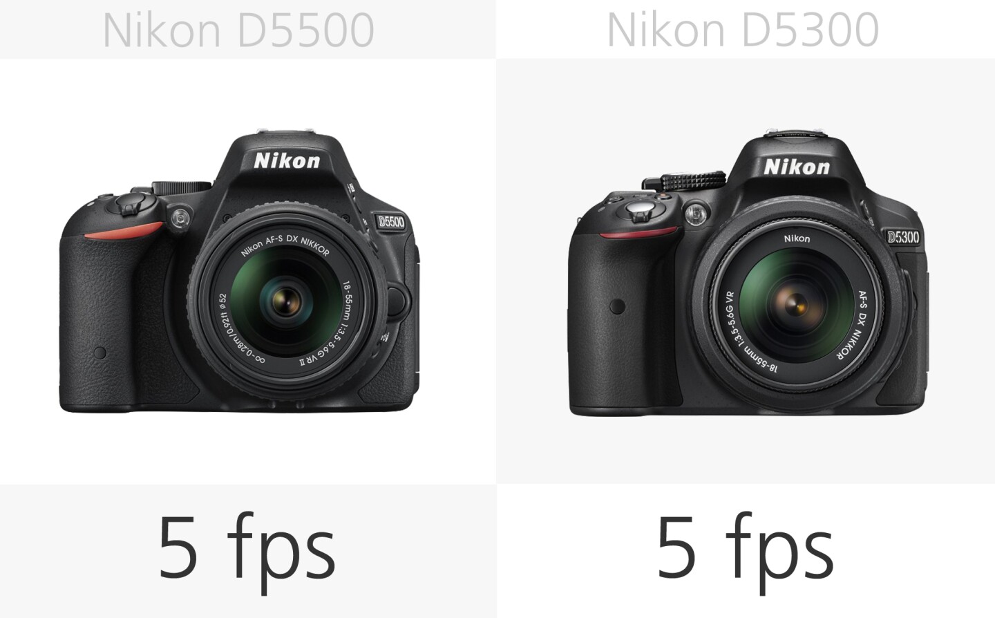 Nikon D5500 vs. Nikon D5300 burst rate comparison