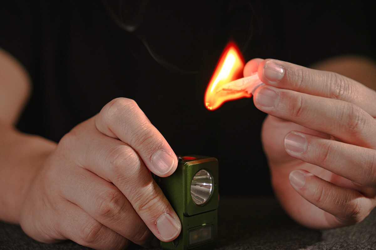 Rugged pocket-sized flashlight lasts a full day – and packs a lighter