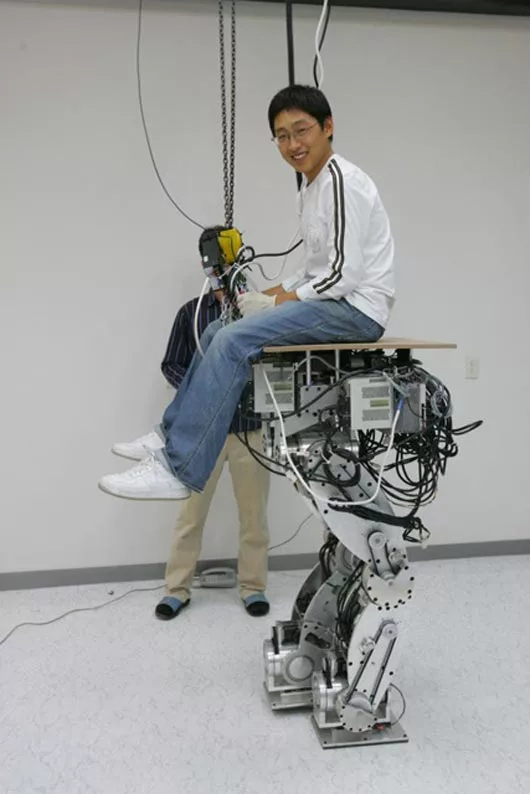 A student rides on the prototype of HUBO FX-1 (Photo: KAIST Hubo Lab)