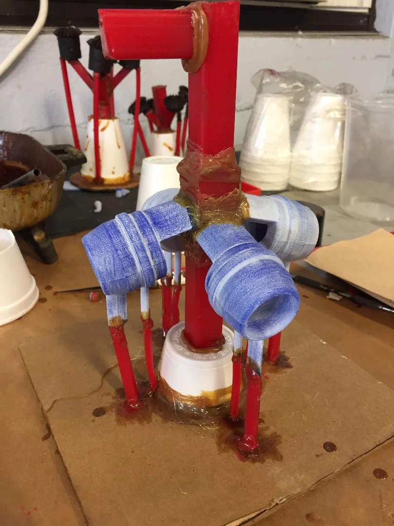 Wax molds are ready for placement in plaster molds, one of four methods used to print the M781 ammunition