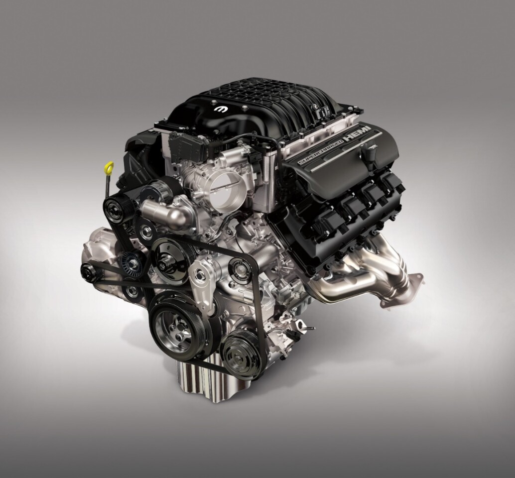 Mopar debuted the Hellephant 1,000-horsepower (745.7 kW) engine at the 2018 SEMA Show in Las Vegas