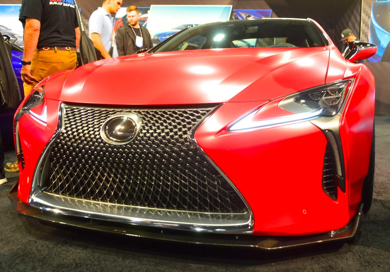 This Lexus LC 500 also includes performance parts like Brembo GT brakes, Sparco SPX carbon race seats, and KW suspension with hydraulic lift system