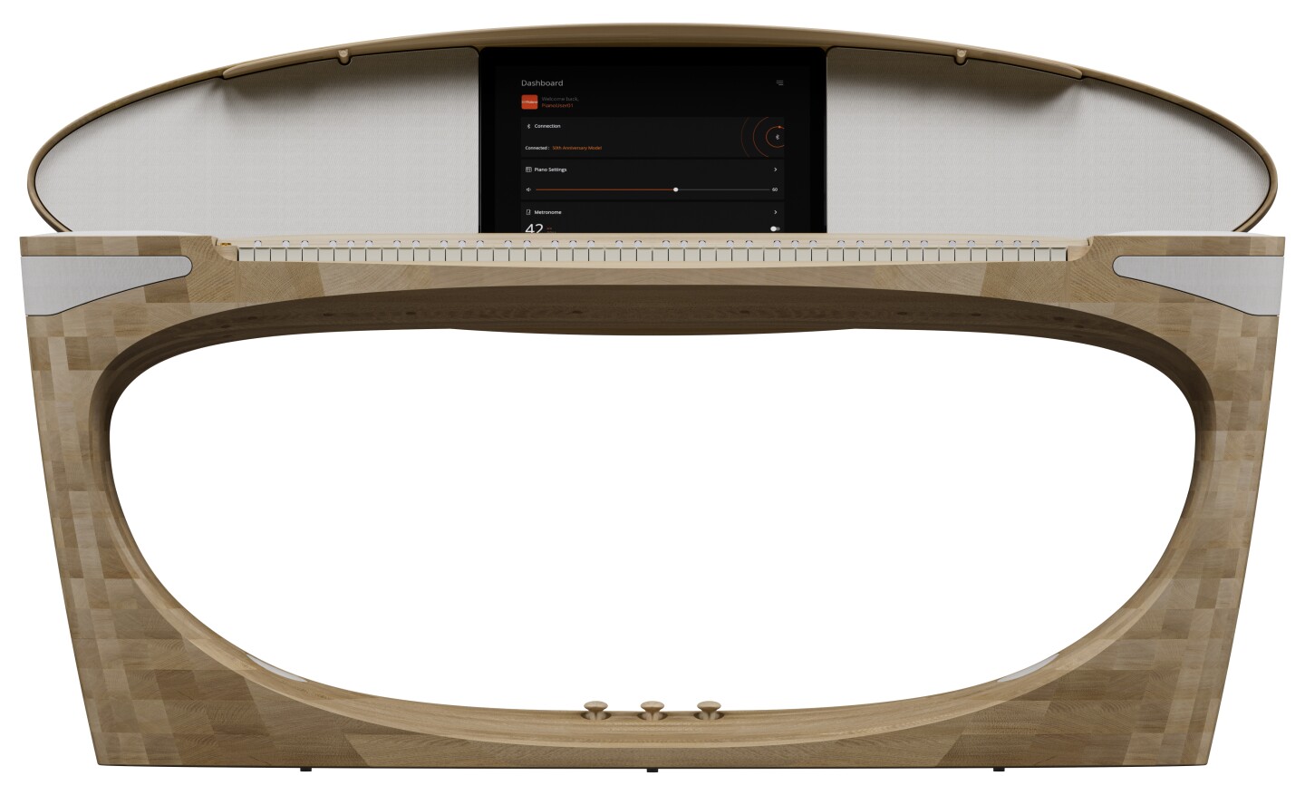 The 50th Anniversary Concept Model Piano incorporates Roland's PureAcoustic Modeling engine for realistic piano sounds