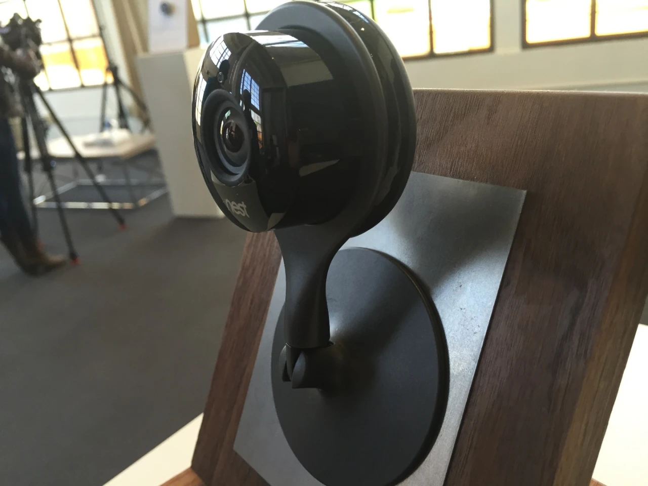 The Nest Cam has a much thinner stand, which also make the camera a bit more versatile