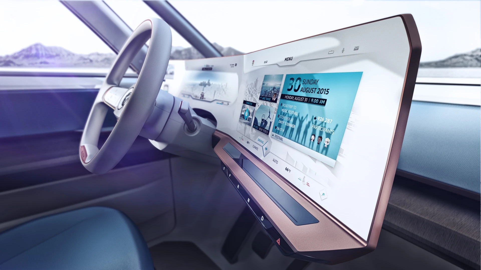 The infotainment head unit is designed to be utilized by both driver and passengers