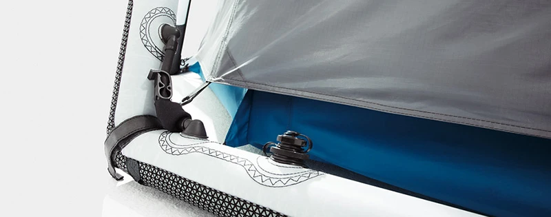 The inflatable geodesic "Cave" tent from Heimplanet