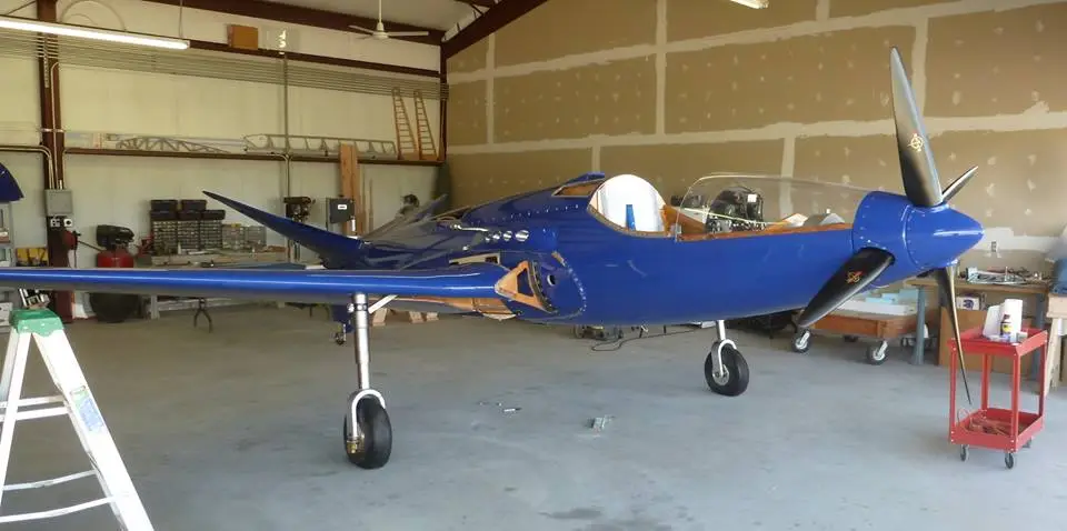 Named Reve Bleu (Blue Dream) by its builders, the replica Bugatti 100P aircraft is currently undergoing taxiing and engine testing in Tulsa, Arizona