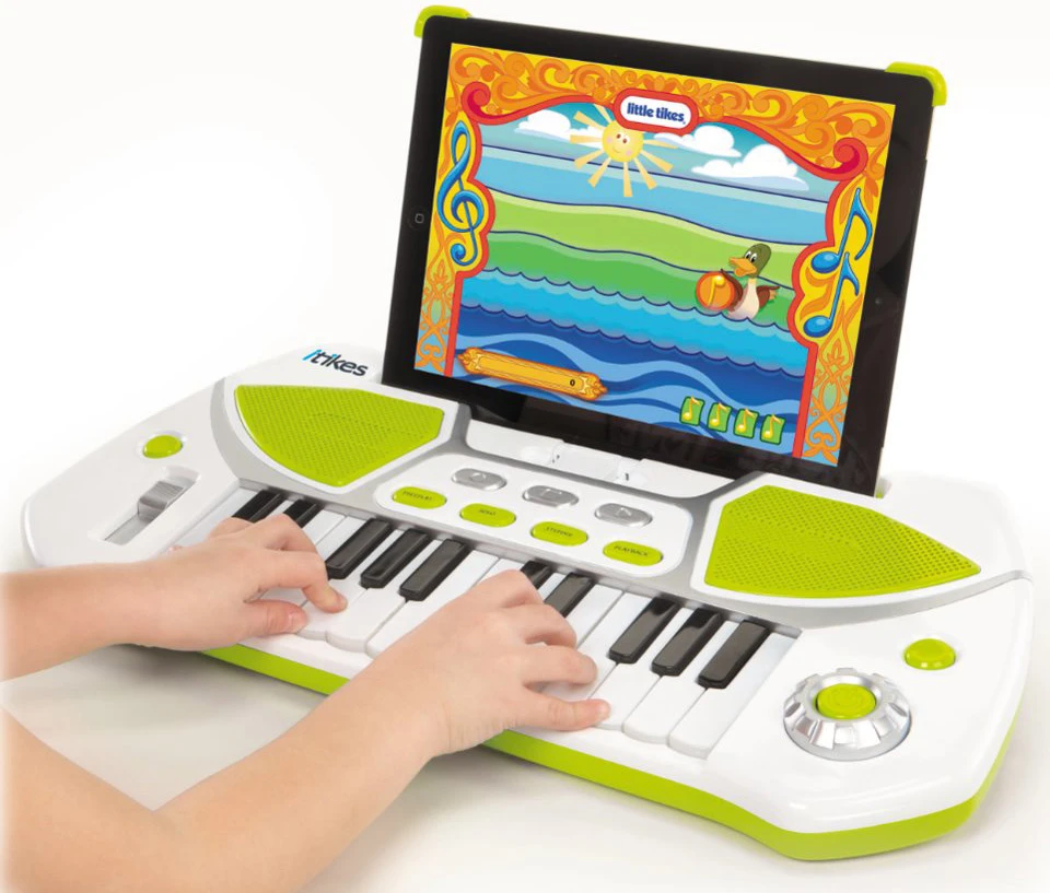 Each iTikes toy also comes with a matching white and lime green plastic case to give your iPhone, iPad or iPod Touch a bit of added protection.