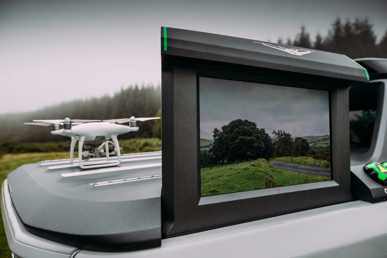 Pop-up drone-connected display