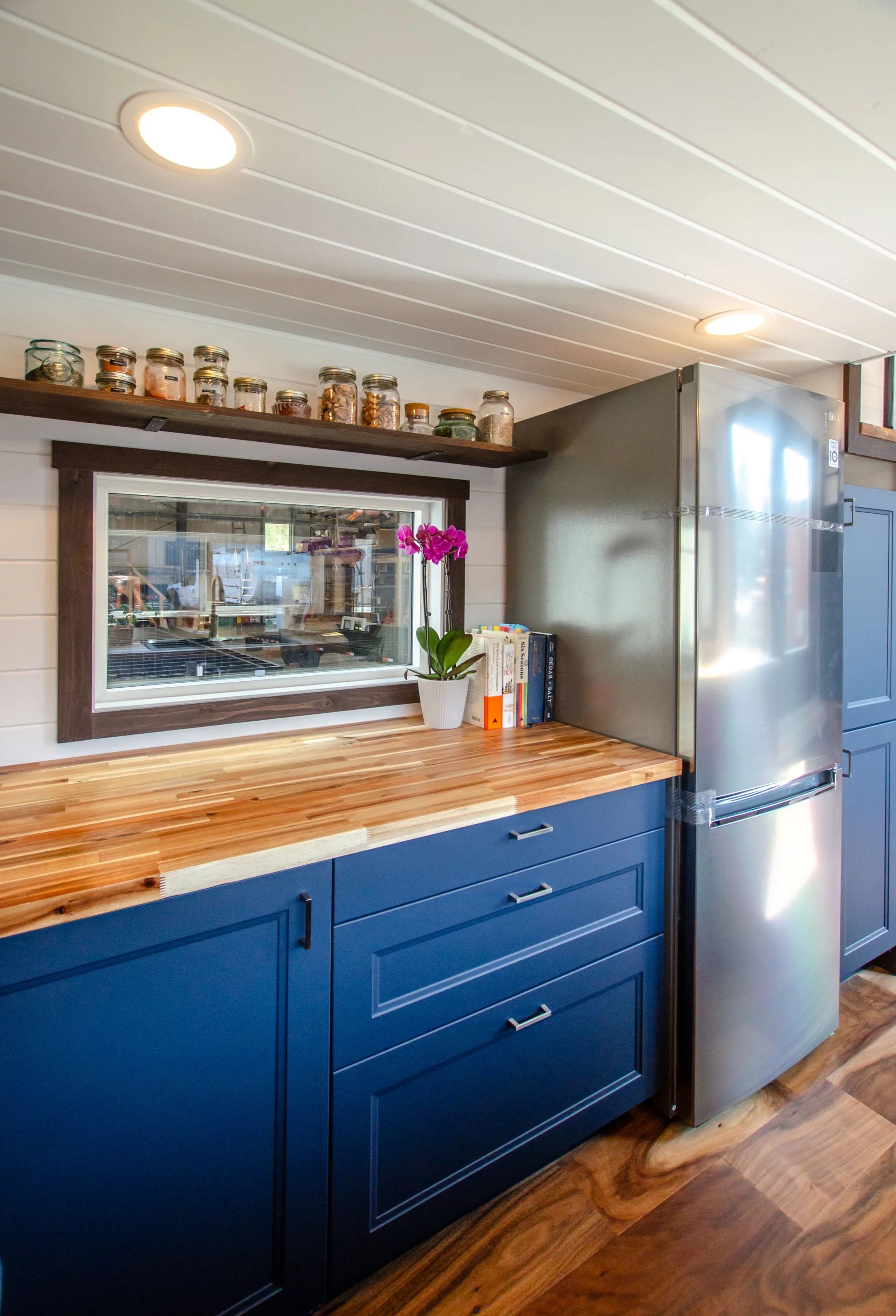 The Ravel includes a full-size fridge/freezer and quite a lot of cabinetry