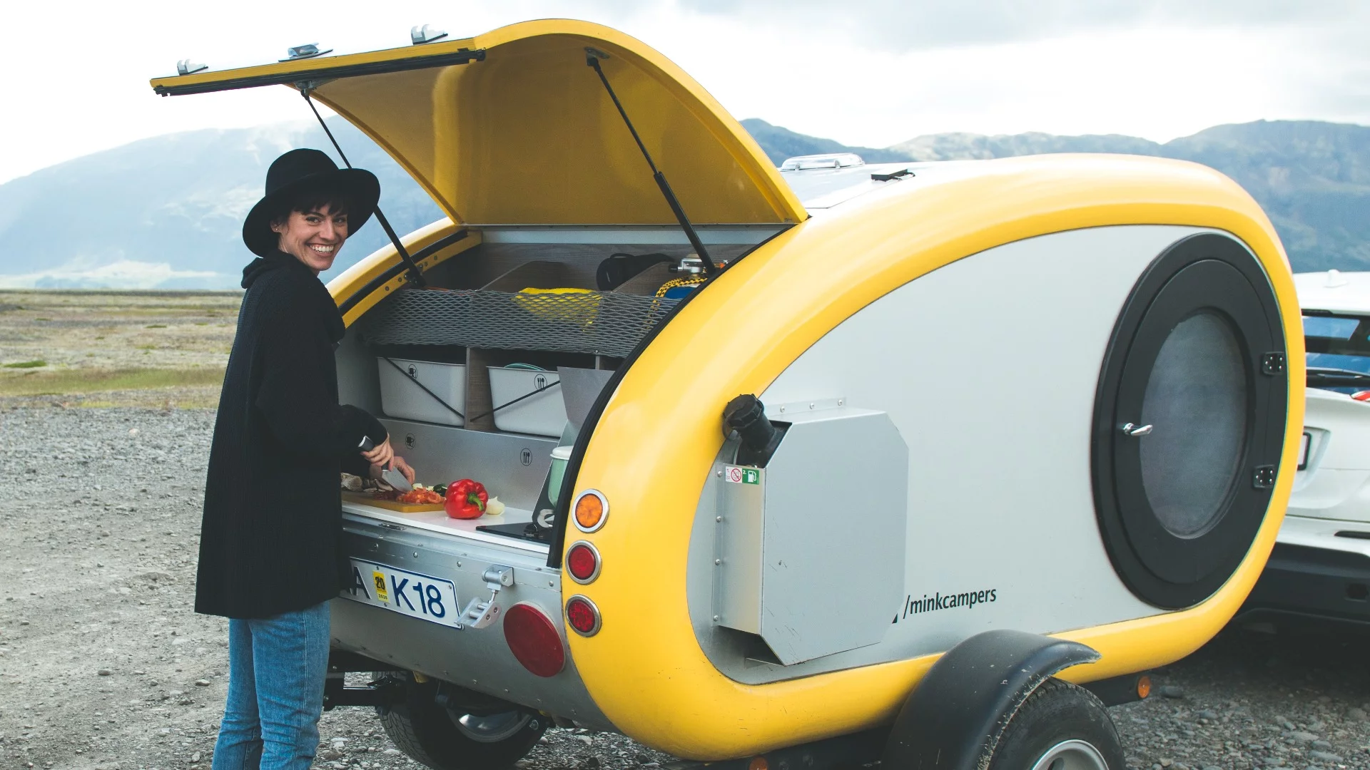 The outdoor kitchen cooks up food or works as a bar area for enjoying an evening beer or cocktail