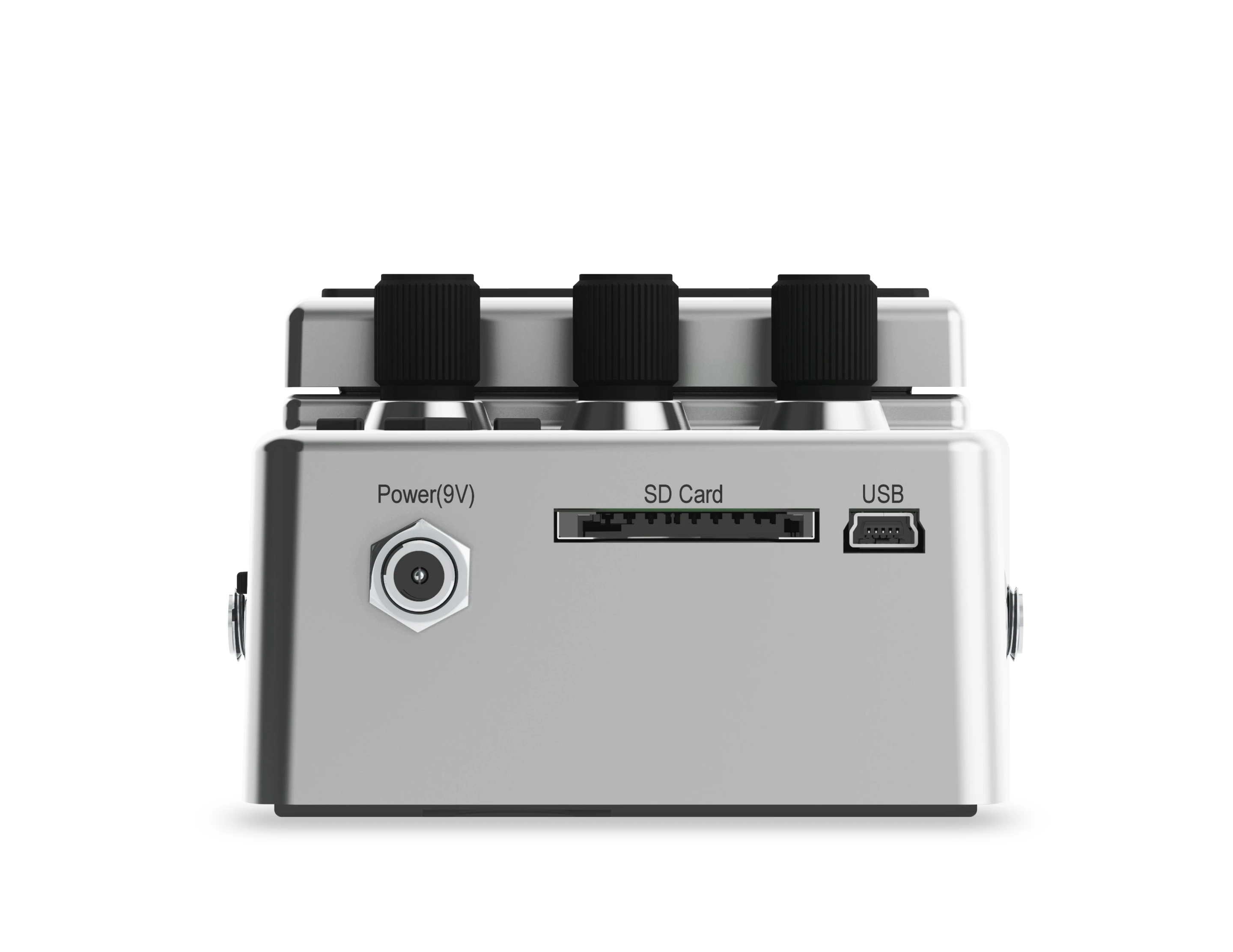 The Beatbuddy includes an SD card slot for expansion and a mini-USB port for connection to a computer running companion software