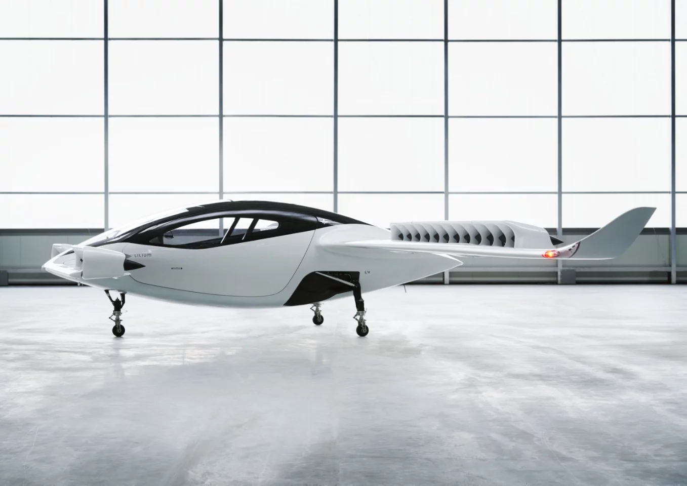 The Lilium Jet is capable of taking off vertically in confined spaces