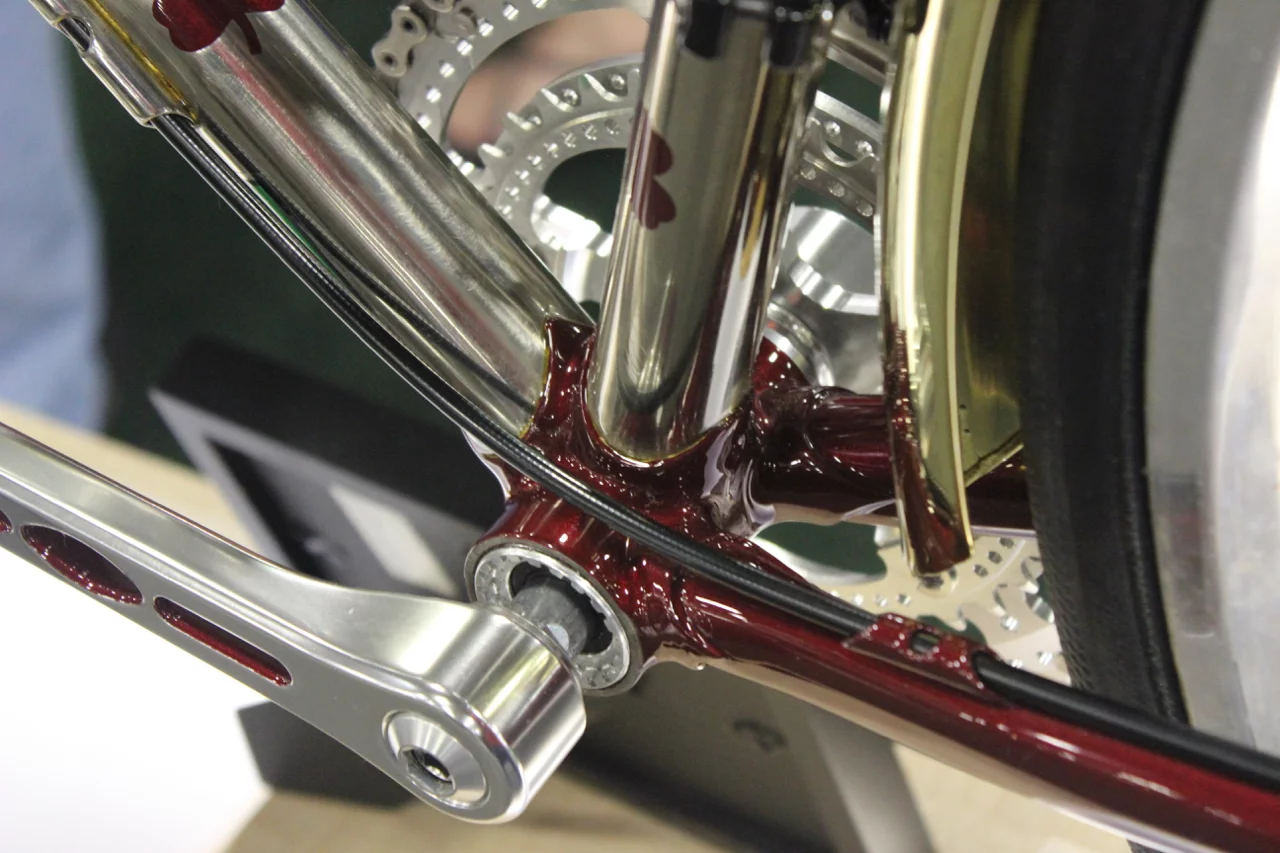 The finely-sculpted bottom bracket of a Shamrock Cycles bike