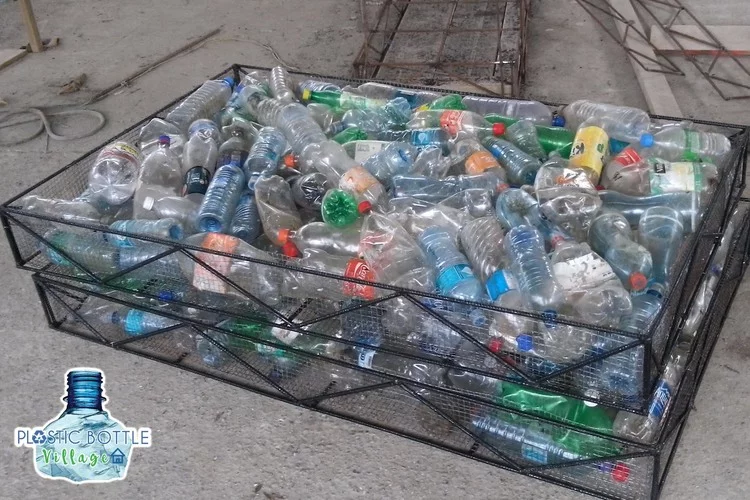 "We will be living inside what we have consumed and thrown away, and will re-construct those materials into modern, stylish, and quality built residencies," says Plastic Bottle Village