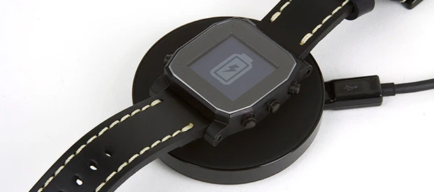 The Agent charges wirelessly via a Qi charging pad