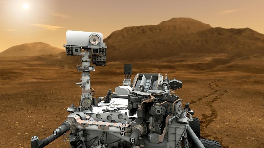 Artist's concept of Curiosity showing its mast camera (Image: NASA)