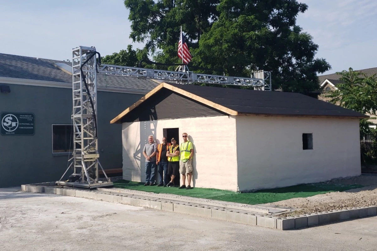The 500-sq-ft (46-sq-m) structure was built in a similar fashion to other 3D-printed houses we've seen