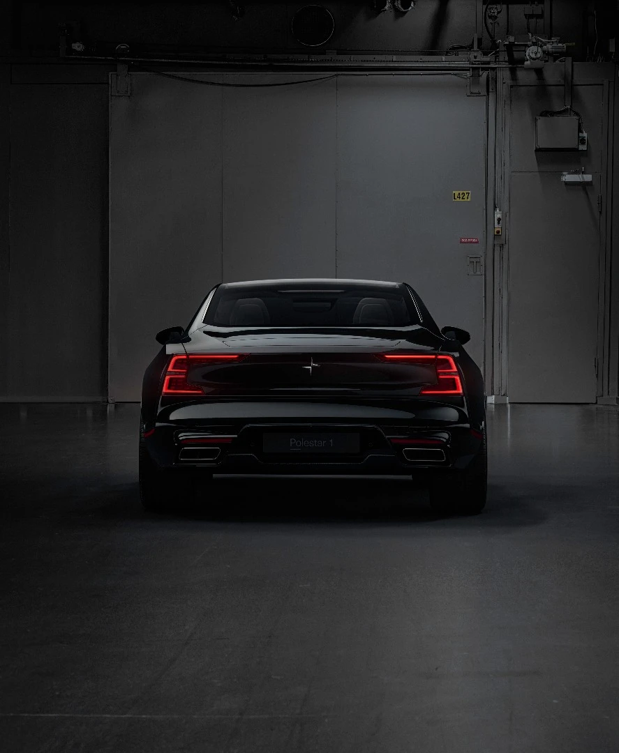 While similar to the taillights on the 2016 Volvo 40.2 concept, the Polestar 1's rear lighting signature is more of an "E" than a "C," fitting for a company that specializes in electrified vehicles