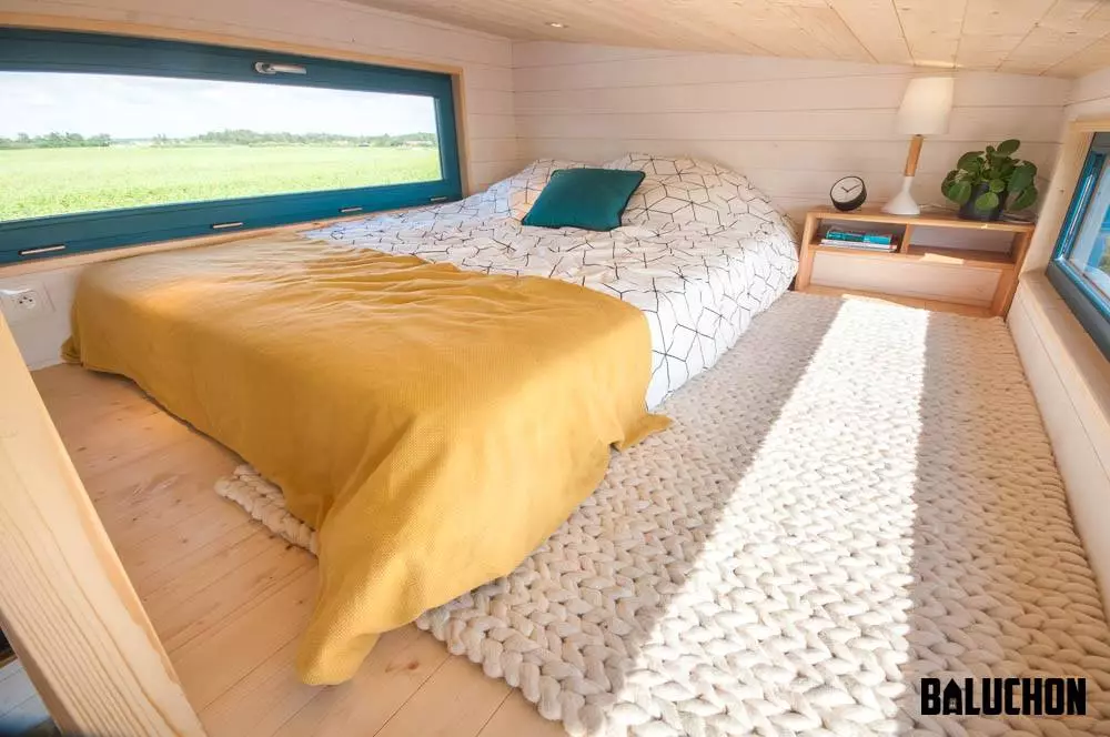 The Valhalla's loft bedroom includes a double bed