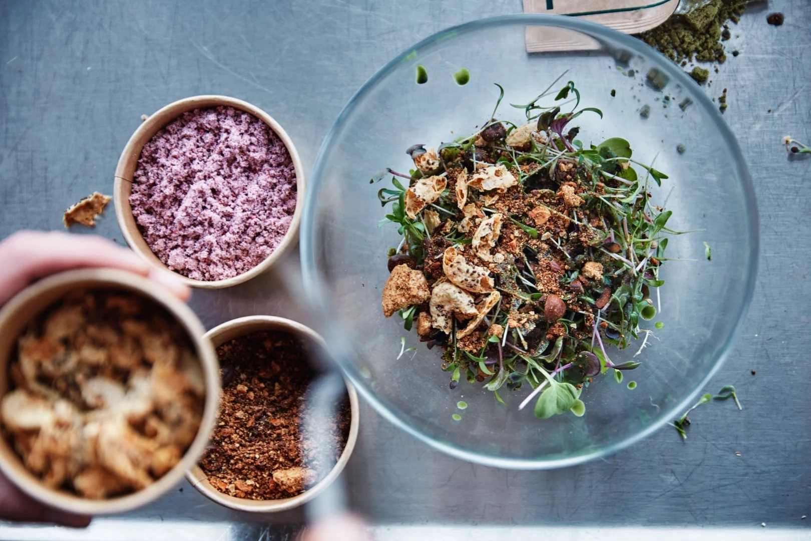 Some of the salads made with hydroponic micro greens