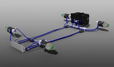 The car's drivetrain has a total torque output of 1200 Nm