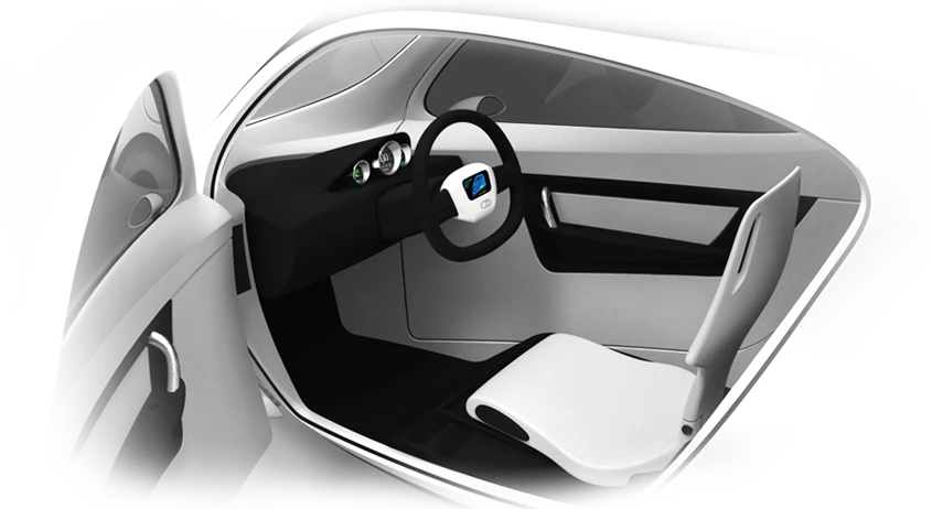The C-1 is steered using a steering wheel, not handlebars