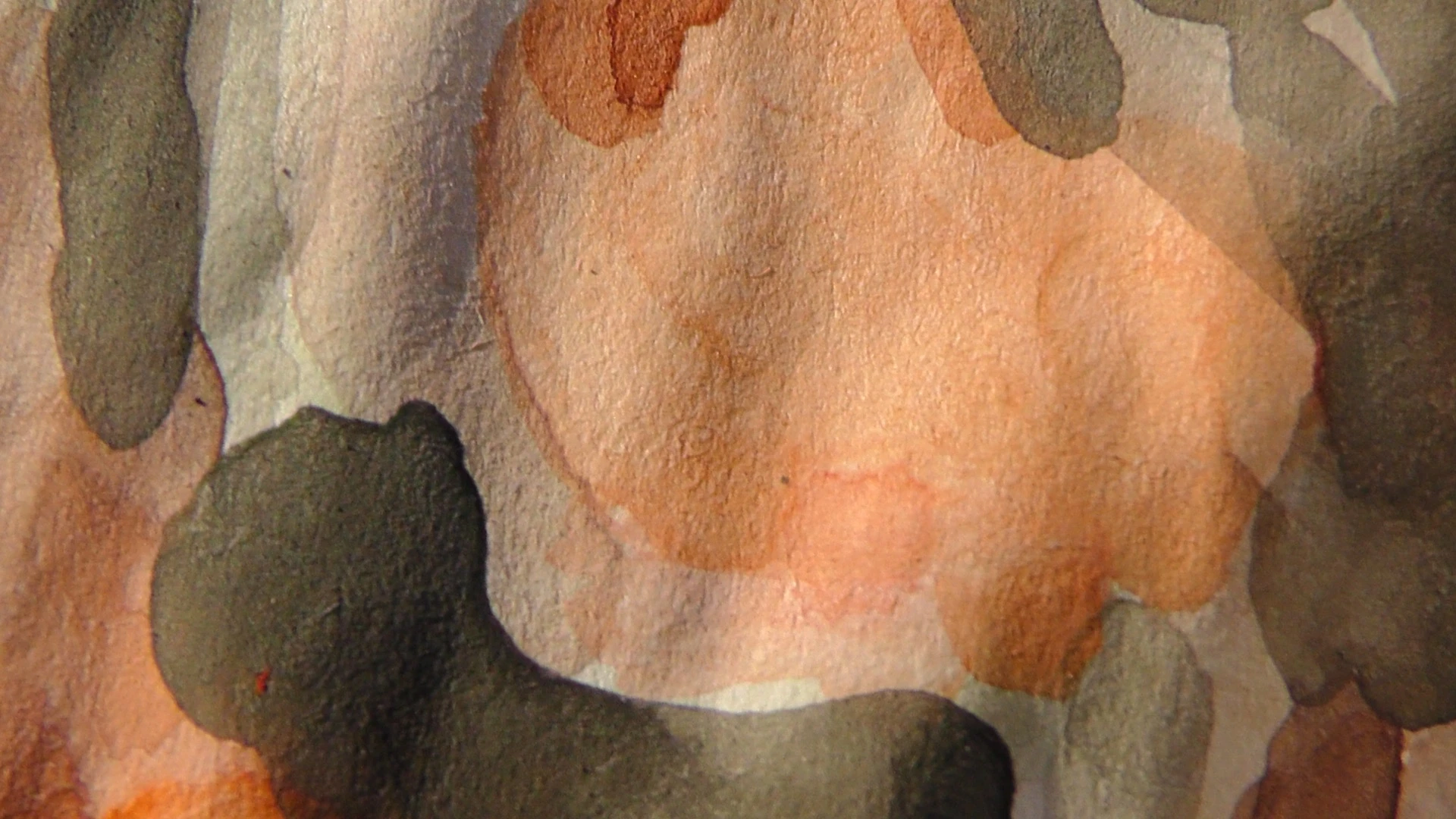 A close-up of the water color technique from the Late Night Projects robot