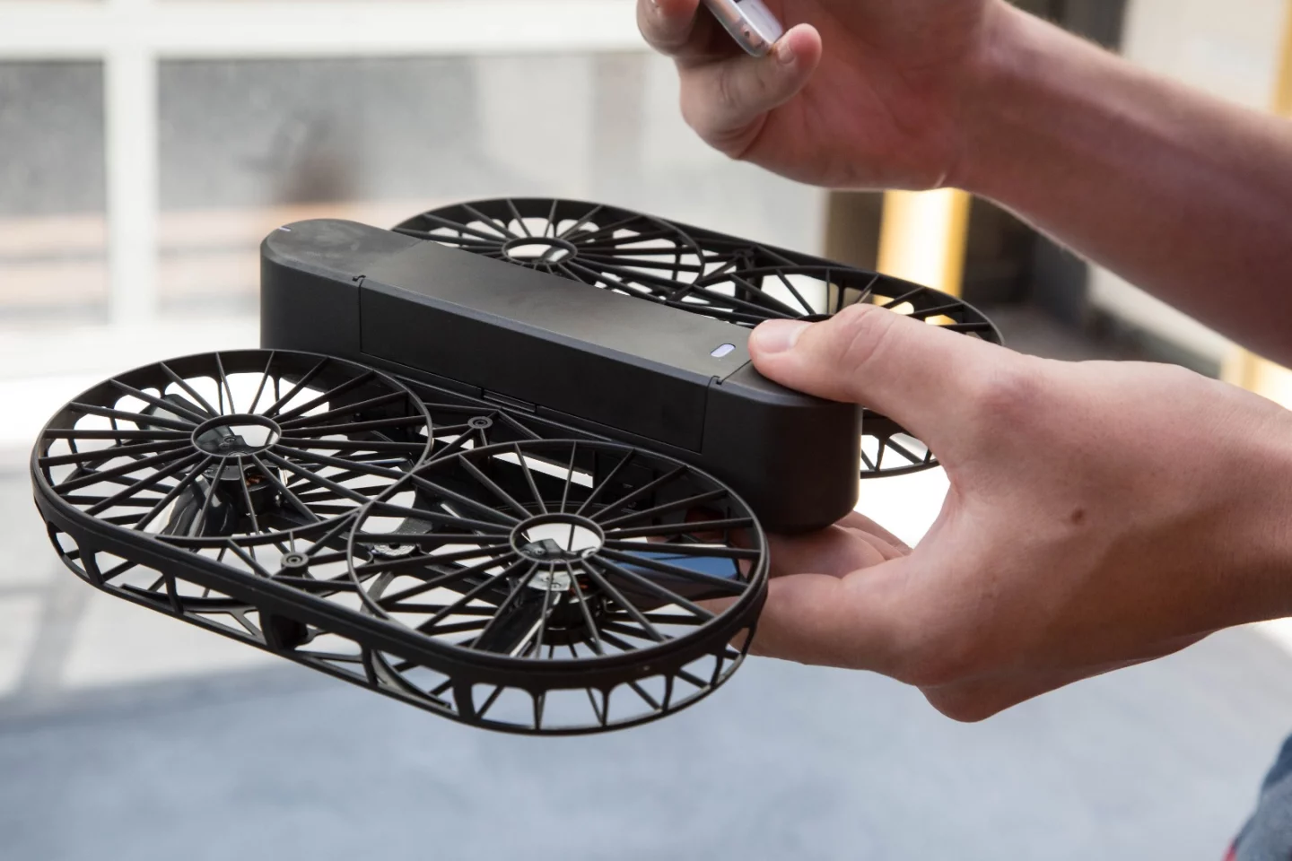 The battery on the Moment Drone is housed in the middle