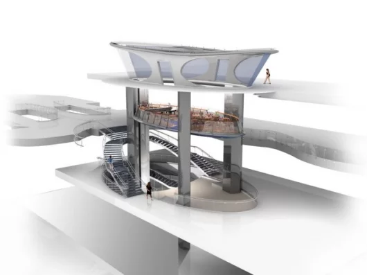 The Rising Tide Bar rises and falls three floors.