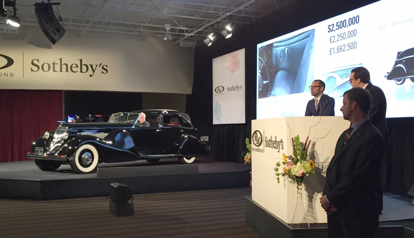 The third highest price at the Andrews collection sale was Lot 231, a 1935 Duesenberg Model SJ Town Car by Bohman & Schwarz which has previously been in the top 100 cars of all time, only being pushed out by the increasing prices of the last twelve months. <p></p><p>Indeed, someone bought well by paying only $3,630,000 as the car sold into the Andrews Collection at RM’s Monterey (Pebble Beach) auction in 2006 for $4,400,000. The car was originally designed by Duesenberg's chief designer, J. Herbert Newport, for thirties sex symbol Mae West, best known for the lines she wrote or delivered such as “Is that a pistol in your pocket, or are you just happy to see me?”, “When I'm good, I'm very good, but when I'm bad, I'm better”, “Between two evils, I generally like to pick the one I never tried before”, “It's not the men in your life that matters, it's the life in your men” and her famous response to "Goodness! What lovely diamonds!" which was “Goodness had nothing to do with it, dearie.” Mae West turned down the design, though no-one is quite sure why – it certainly wasn’t the cost, because she was the second-highest earning person in America at the time. The car was eventually built for Ethel Mars, the wife of Mars Candy company founder Franklin Clarence Mars and a trailblazer for high-achieving females just as significant as Mae West.</p>