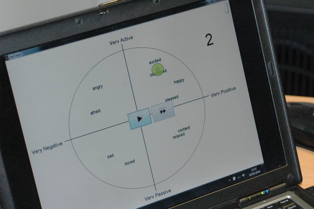 Specially developed software was used to record the reaction of volunteers who listened to music samples