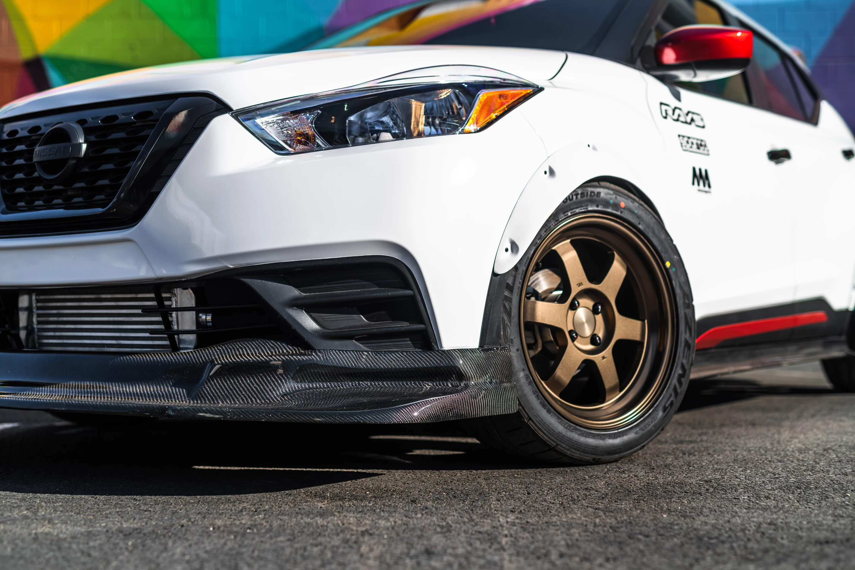 Fender flares and carbon fiber aero-accessories emphasize the performance nature of the Nissan Kicks Street Sport shown at SEMA