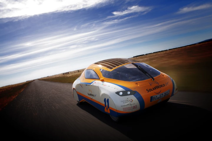 The SolarWorld GT solar-powered car is currently on a drive around the world, and embarks on the U.S. leg of its trip later this week