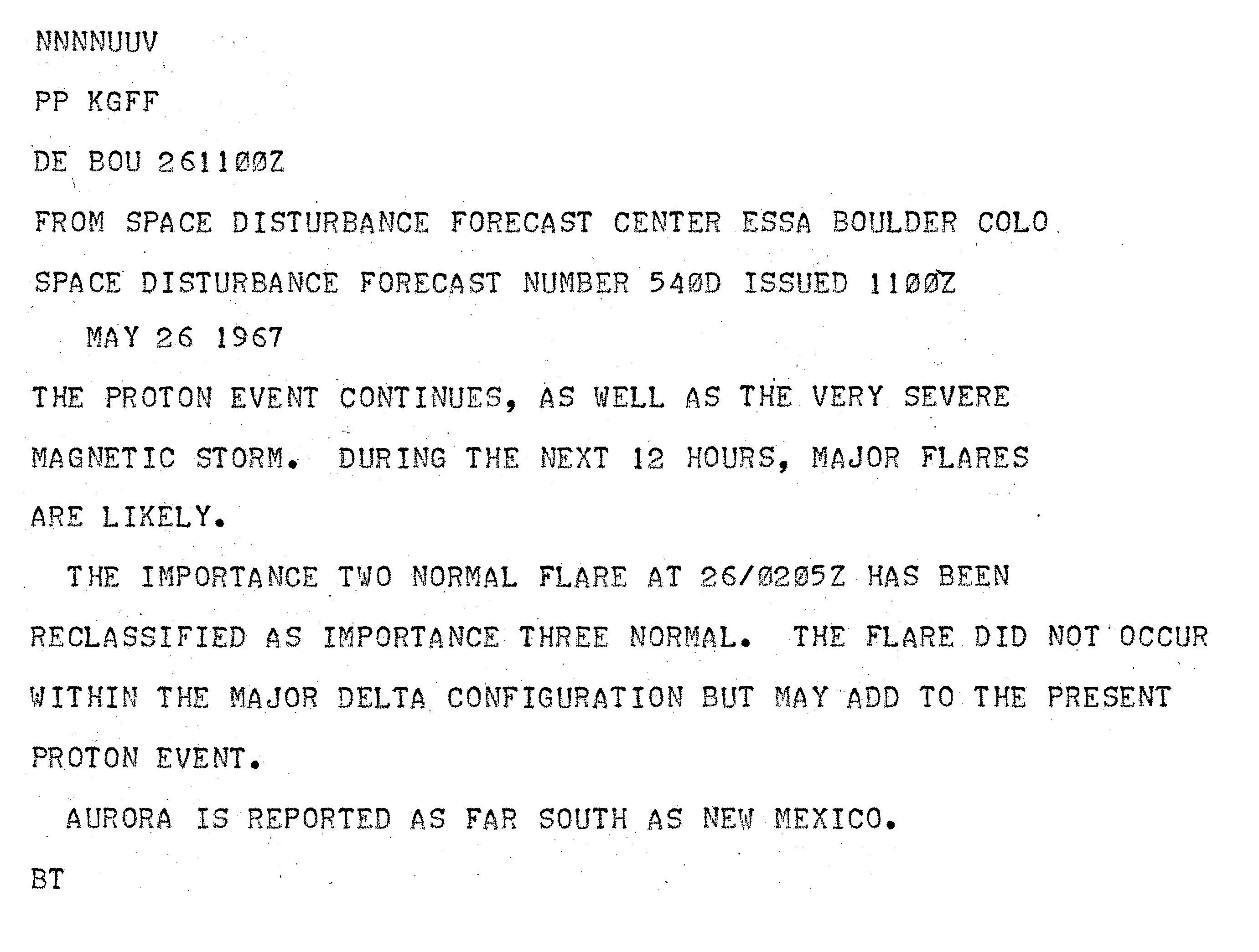 Following the flare, sightings of the Northern Lights were documented as far south as New Mexico