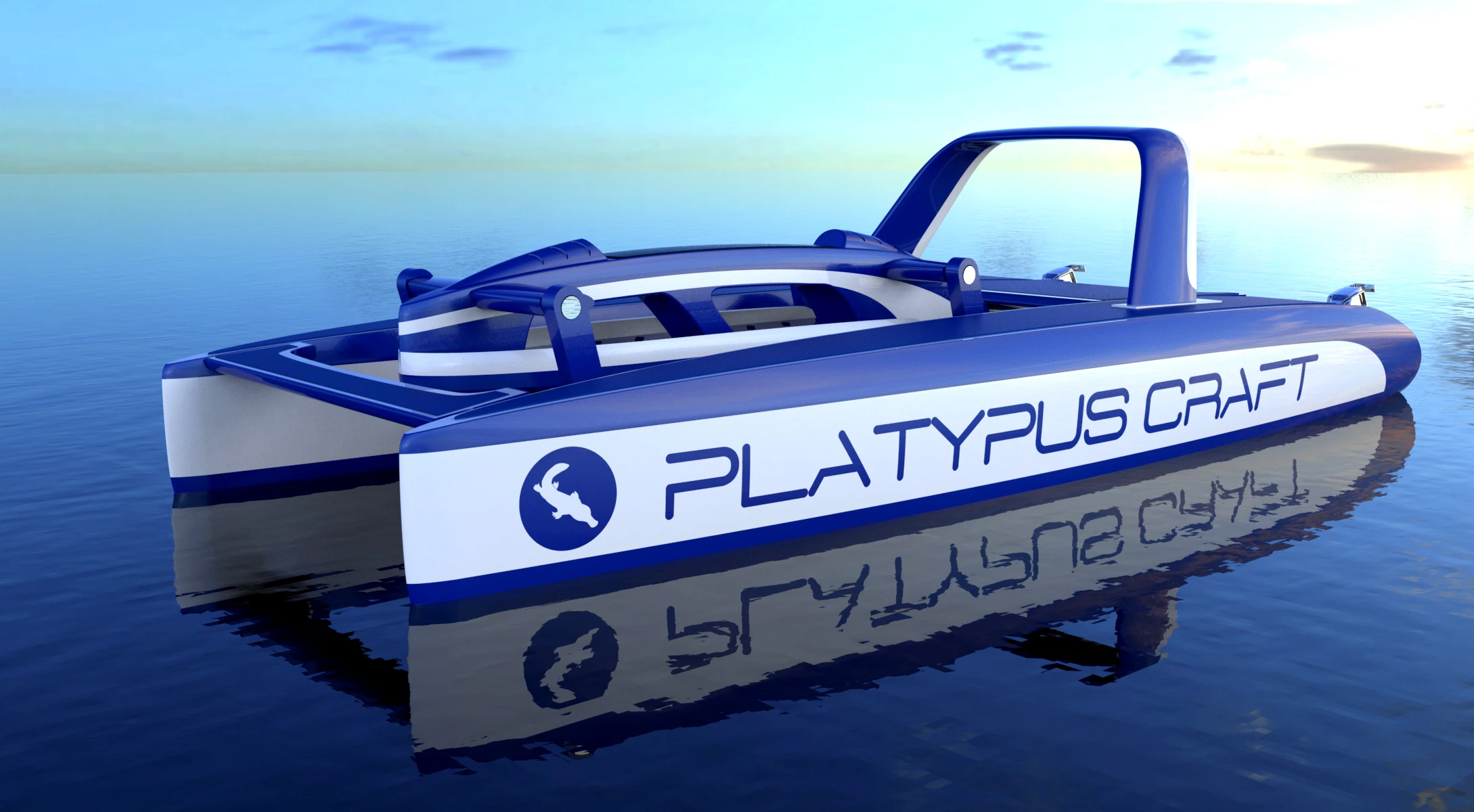 High angle view of the final Platypus design left side