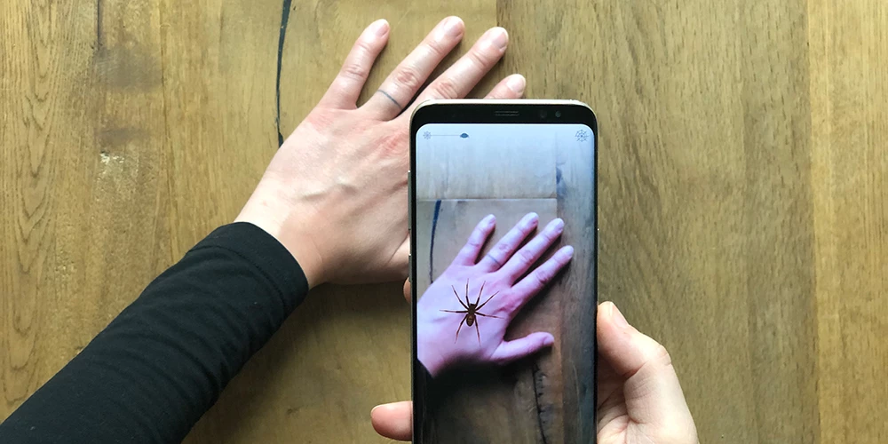 Using principles of exposure therapy, an app allows users to encounter virtual spiders to help overcome their fears